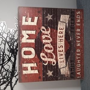 Wall Art Box Sign Home Love Family Friends Home Decoration Urban Farm